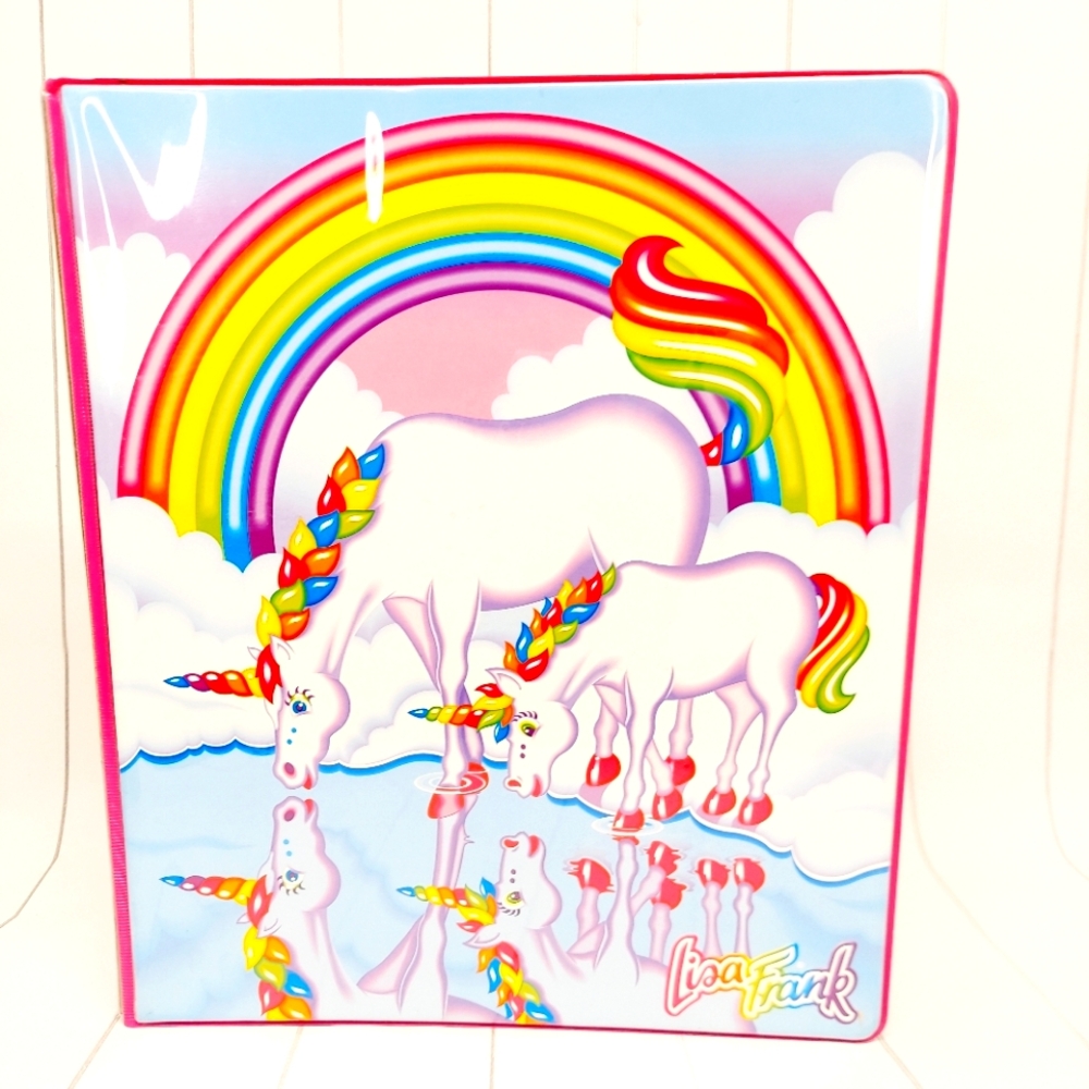 Vtg Style Lisa Frank Unicorn 3 Ring Binder 30th Anniversary 90s Theme  2021